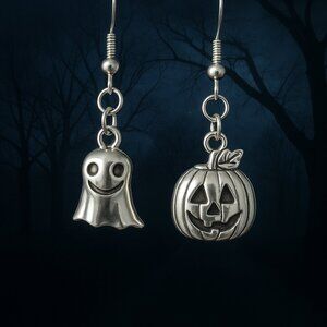 Mismatched Halloween Earrings – Bat & Spider – Handmade Dangle Jewelry